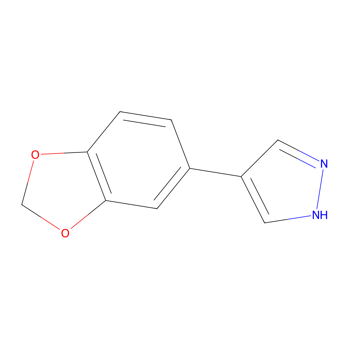 4-(1,3-dioxaindan-5-yl)-1H-pyrazole molecular structure, CAS 1509049-11-9