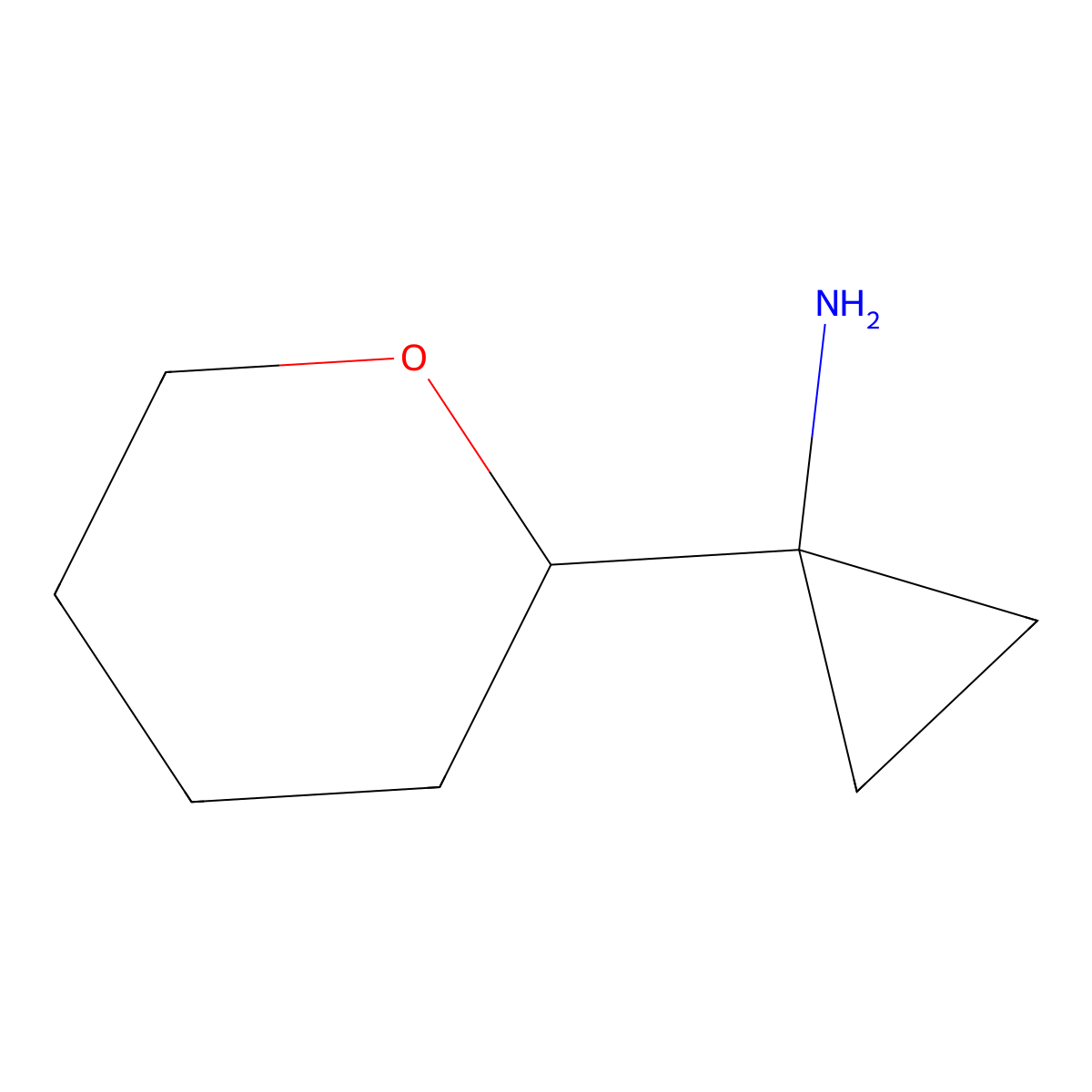 1-(Oxan-2-yl)cyclopropan-1-amine molecular structure, CAS 1509050-20-7