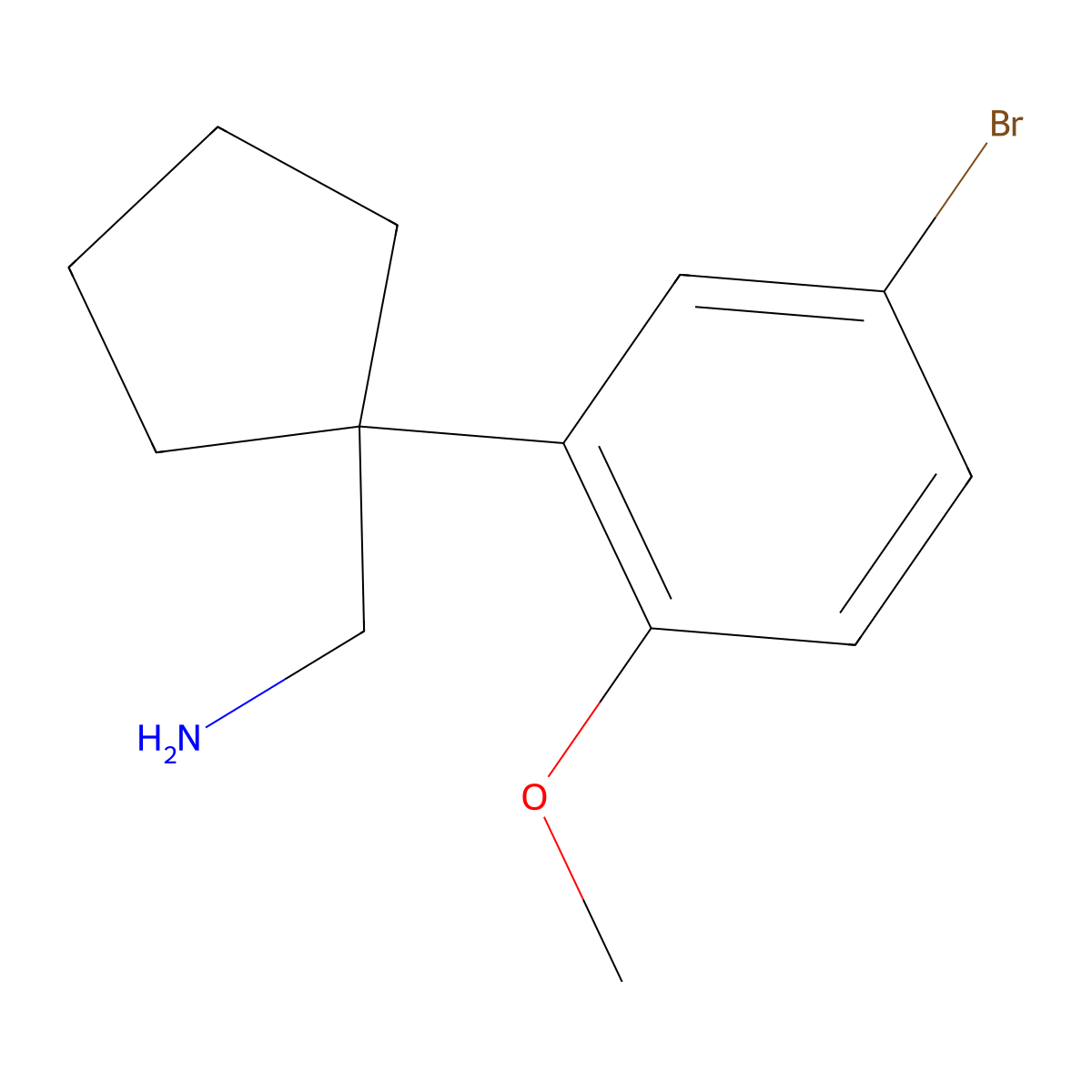 1-(5-Bromo-2-methoxyphenyl)cyclopentanemethanamine molecular structure, CAS 1509056-30-7