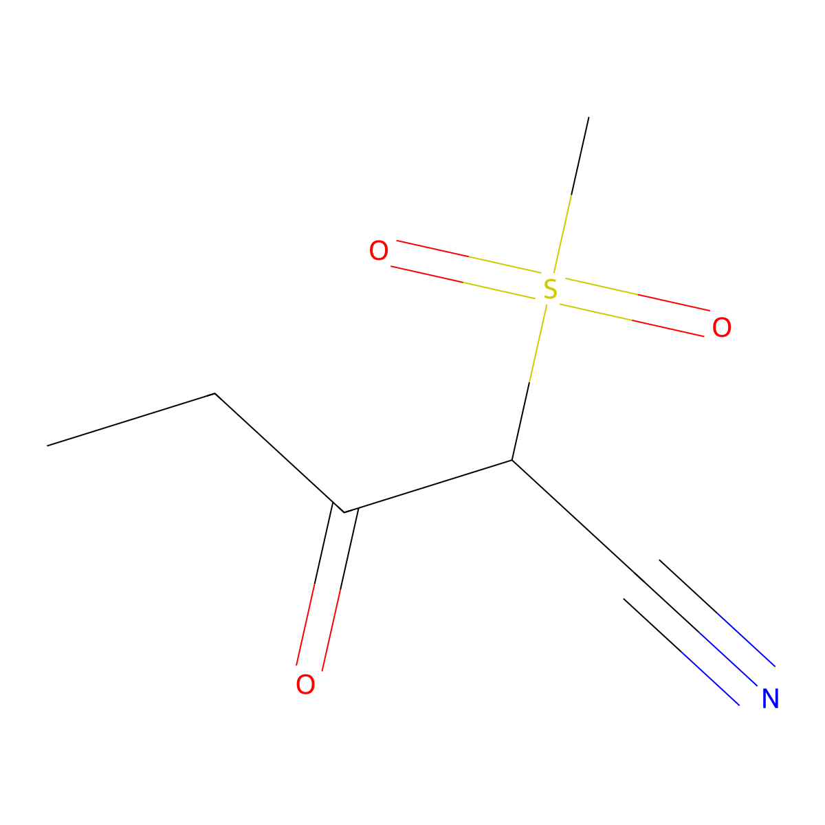 2-Methanesulfonyl-3-oxopentanenitrile molecular structure, CAS 1509060-22-3