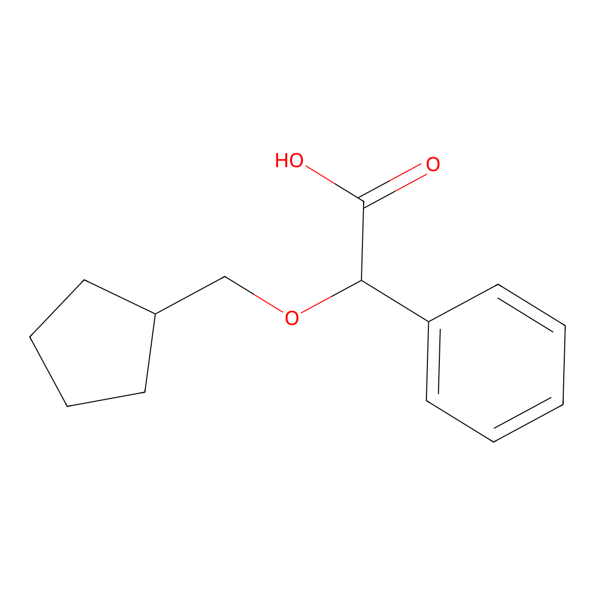 2-(Cyclopentylmethoxy)-2-phenylacetic acid molecular structure, CAS 1509060-99-4