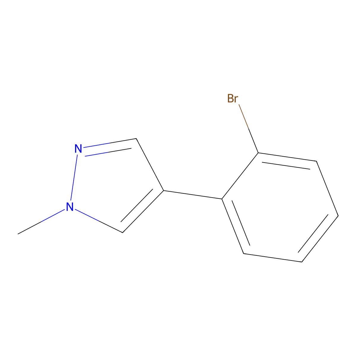 4-(2-Bromophenyl)-1-methyl-1H-pyrazole molecular structure, CAS 1509079-55-3
