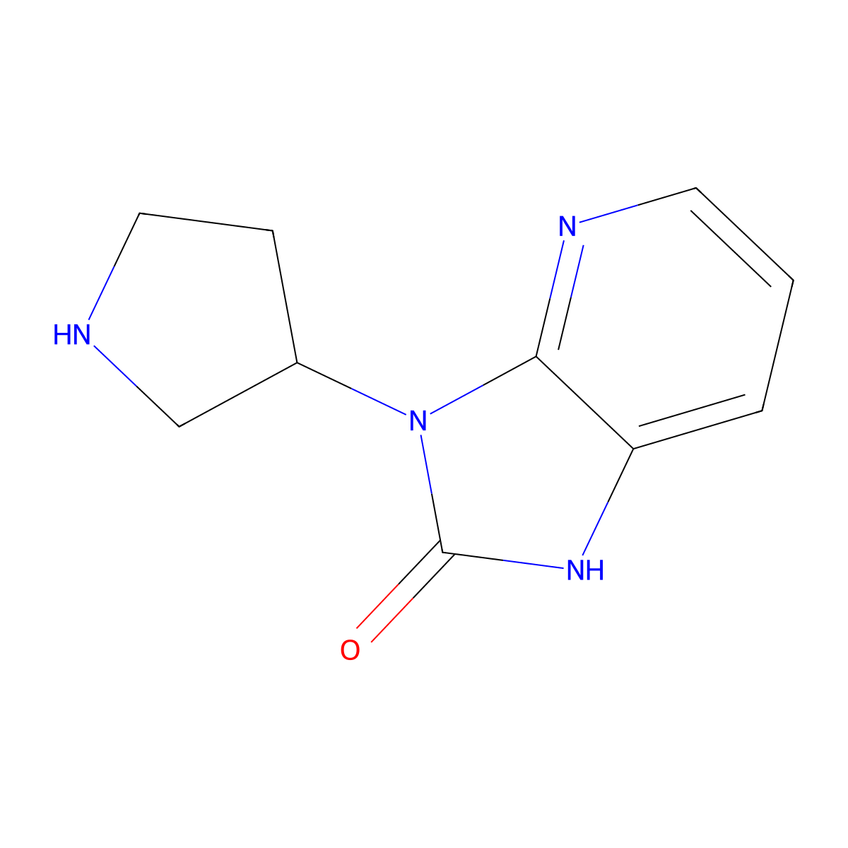 3-(pyrrolidin-3-yl)-1,3-dihydro-2H-imidazo[4,5-b]pyridin-2-one molecular structure, CAS 1509093-89-3