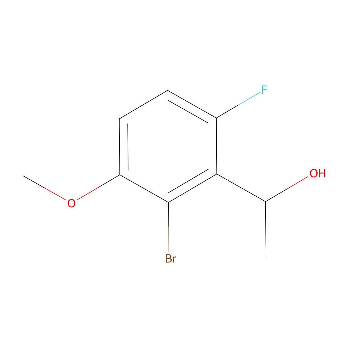 1-(2-Bromo-6-fluoro-3-methoxyphenyl)ethanol molecular structure, CAS 1509096-97-2