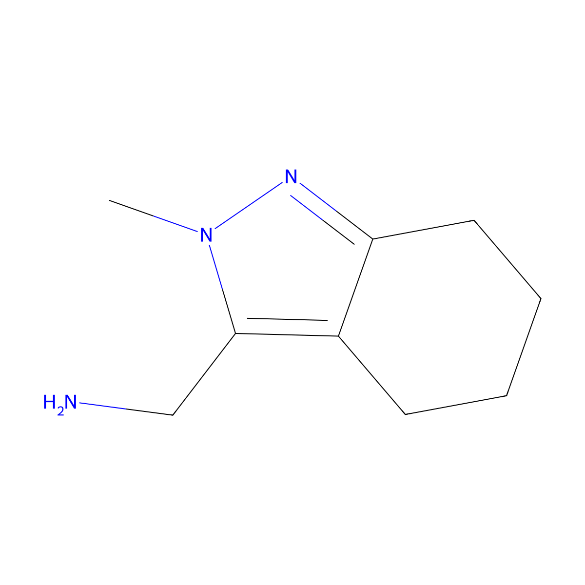 (2-methyl-4,5,6,7-tetrahydro-2H-indazol-3-yl)methanamine molecular structure, CAS 1509110-57-9