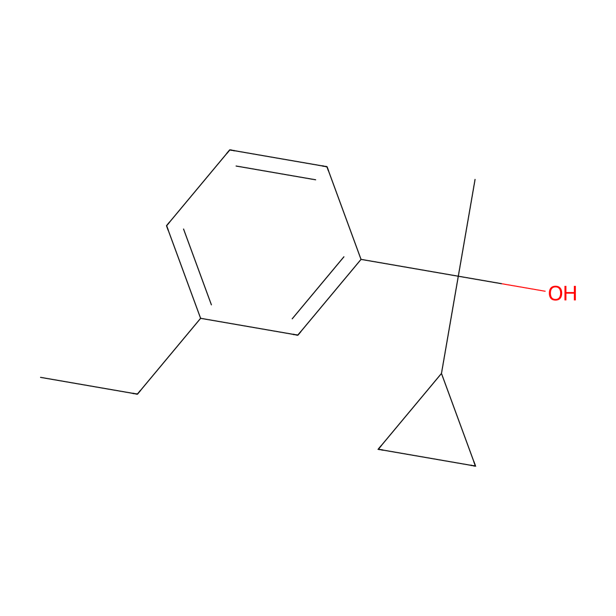 1-Cyclopropyl-1-(3-ethylphenyl)ethanol molecular structure, CAS 1509120-36-8