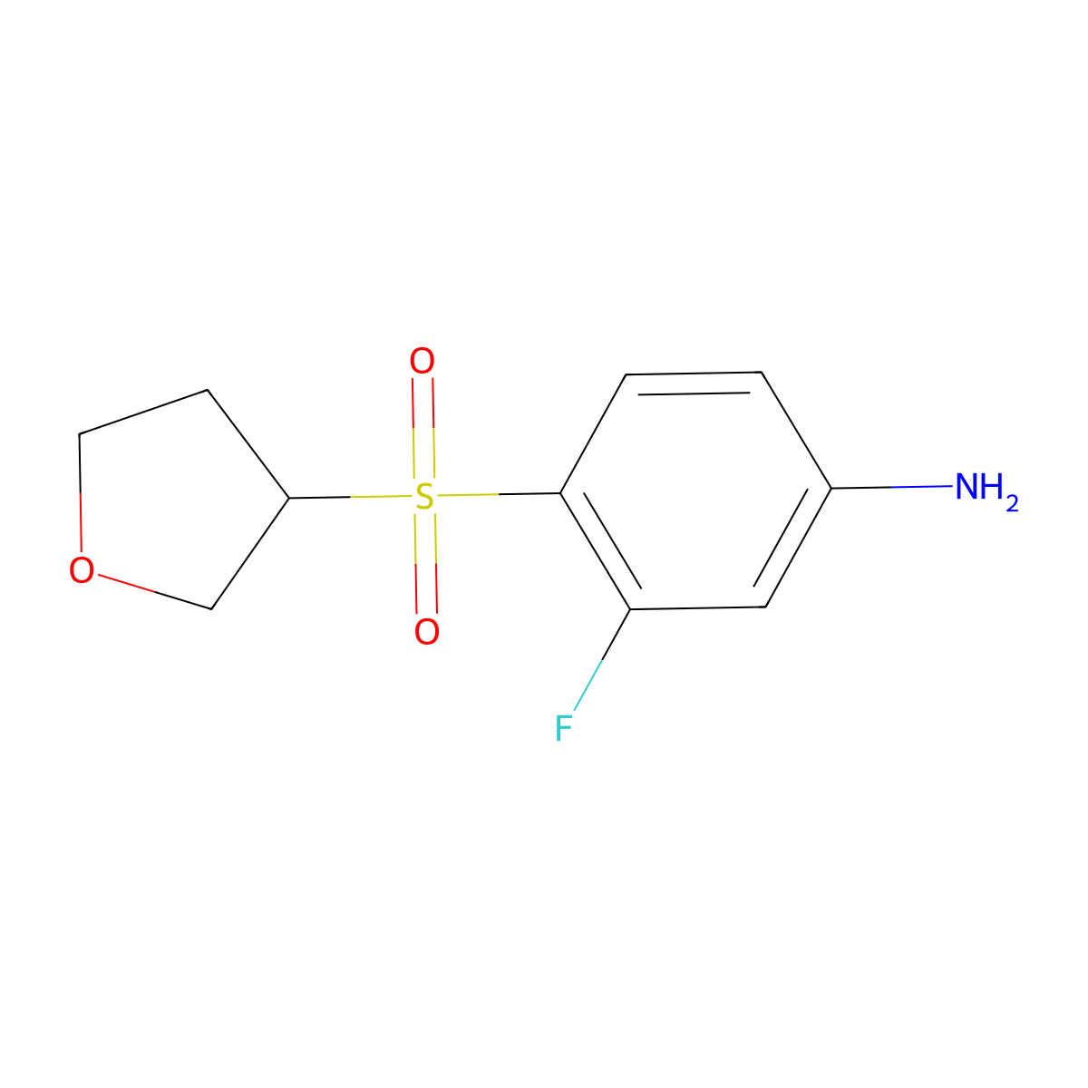 3-Fluoro-4-(oxolane-3-sulfonyl)aniline molecular structure, CAS 1509125-54-5