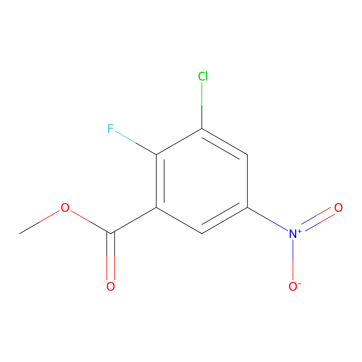 Methyl 3-chloro-2-fluoro-5-nitrobenzoate molecular structure, CAS 1509132-39-1