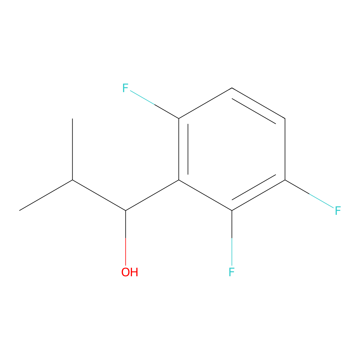 2-Methyl-1-(2,3,6-trifluorophenyl)propan-1-ol molecular structure, CAS 1509132-63-1