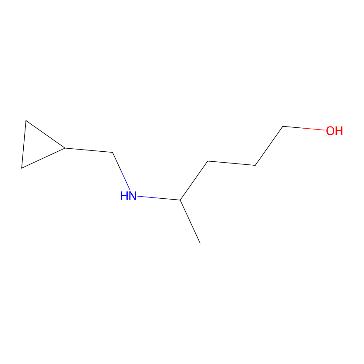 4-[(Cyclopropylmethyl)amino]pentan-1-ol molecular structure, CAS 1509147-86-7