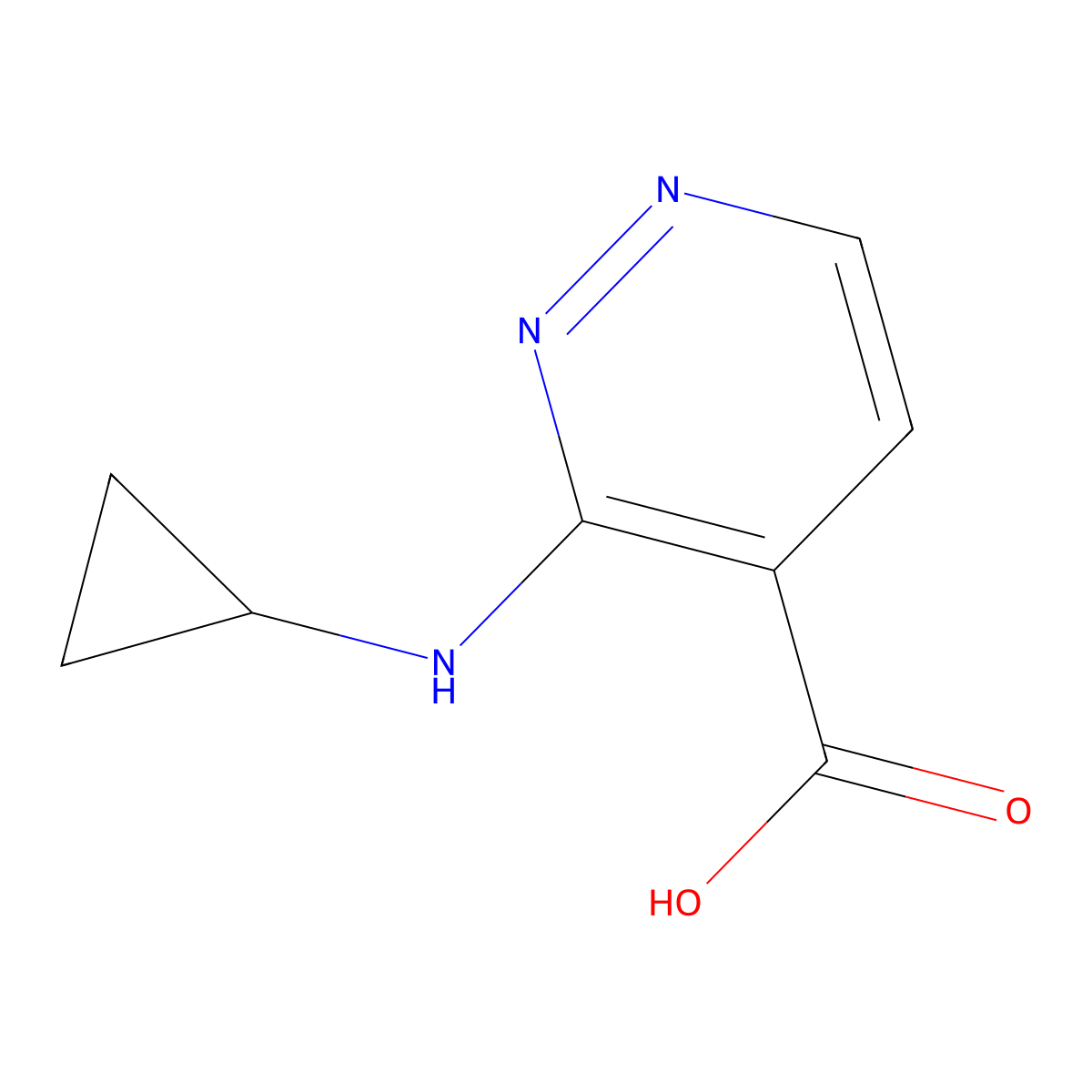 3-(Cyclopropylamino)pyridazine-4-carboxylic acid molecular structure, CAS 1509163-71-6