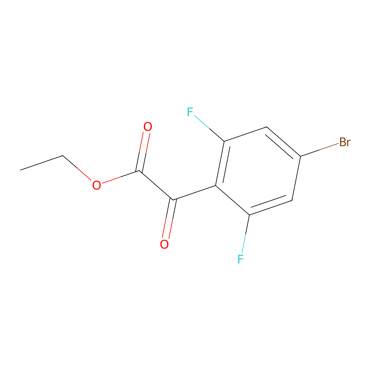 Ethyl 2-(4-bromo-2,6-difluorophenyl)-2-oxoacetate molecular structure, CAS 1509171-68-9