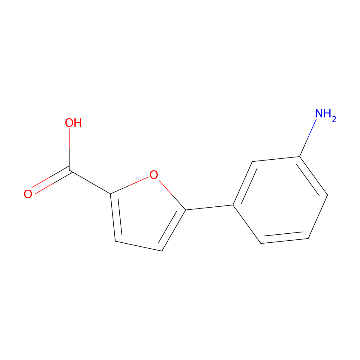 5-(3-Aminophenyl)furan-2-carboxylic acid molecular structure, CAS 1509177-63-2