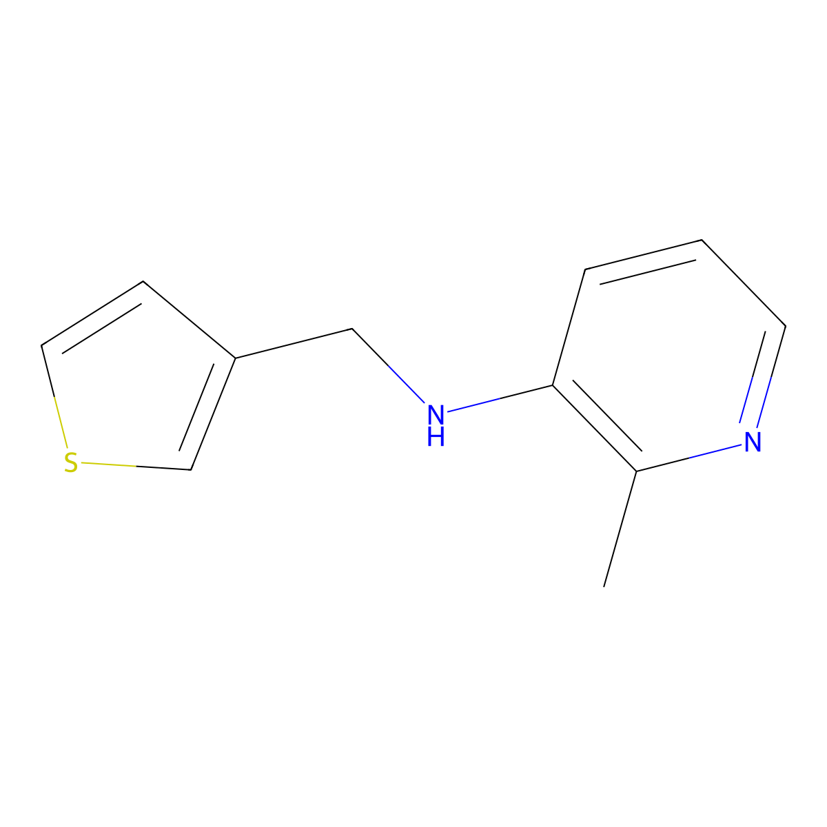 2-methyl-N-(thiophen-3-ylmethyl)pyridin-3-amine molecular structure, CAS 1509180-36-2