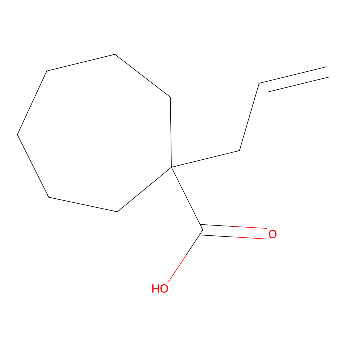 1-(Prop-2-en-1-yl)cycloheptane-1-carboxylic acid molecular structure, CAS 1509183-36-1