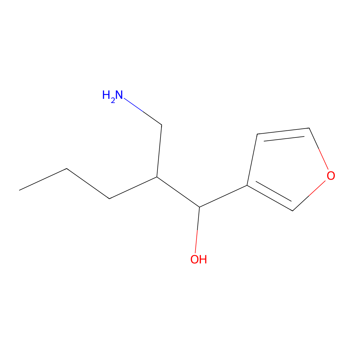 2-(Aminomethyl)-1-(furan-3-yl)pentan-1-ol molecular structure, CAS 1509188-21-9
