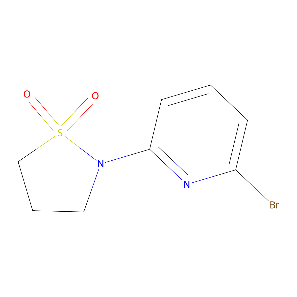 2-(6-Bromopyridin-2-yl)-1lambda6,2-thiazolidine-1,1-dione molecular structure, CAS 1509208-79-0