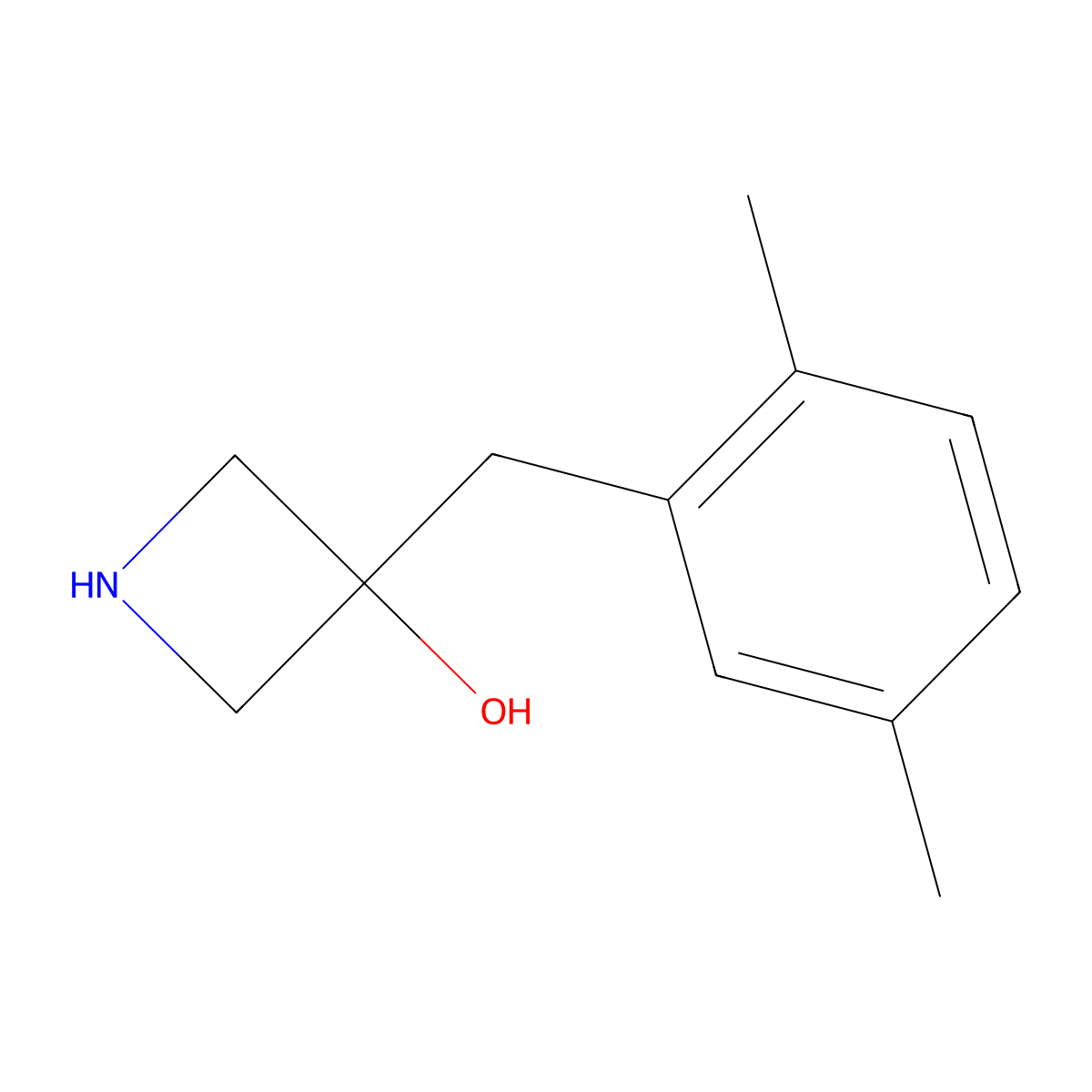 3-[(2,5-Dimethylphenyl)methyl]azetidin-3-ol molecular structure, CAS 1509218-66-9
