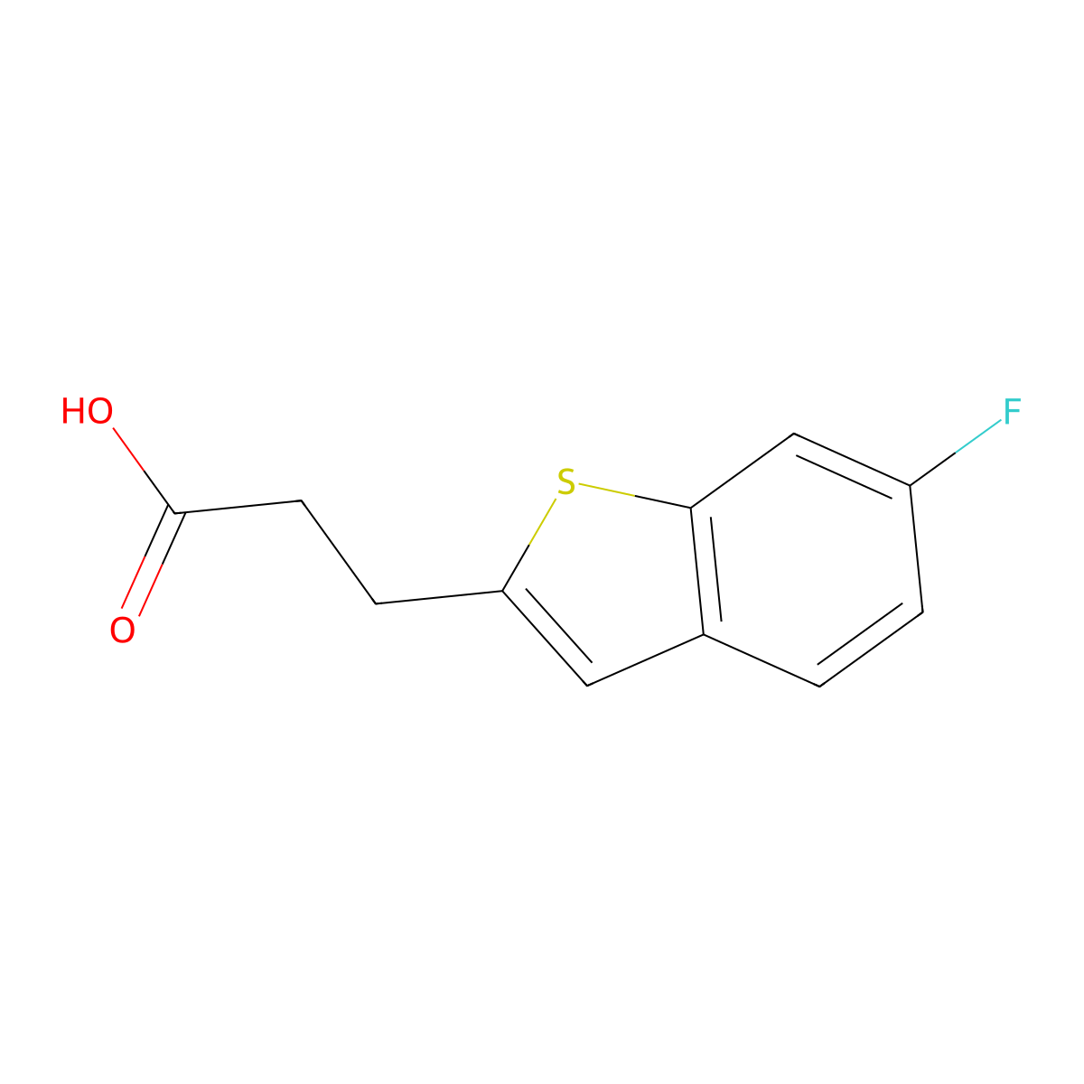 3-(6-Fluoro-1-benzothiophen-2-yl)propanoic acid molecular structure, CAS 1509221-50-4