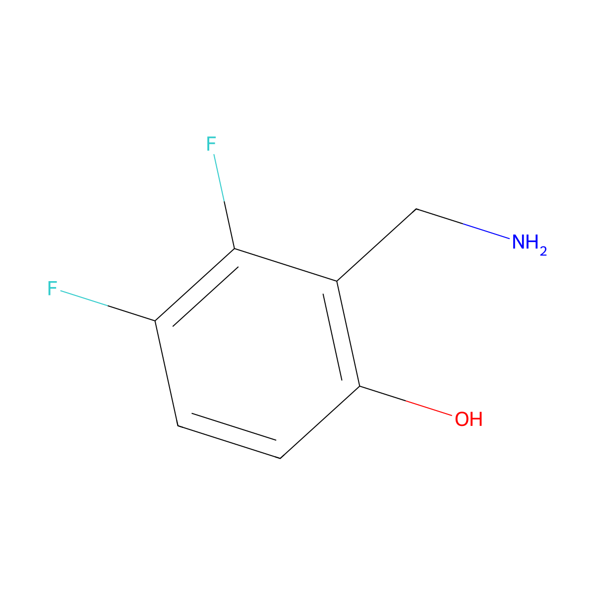 2,3-Difluoro-6-hydroxybenzylamine molecular structure, CAS 1509221-95-7