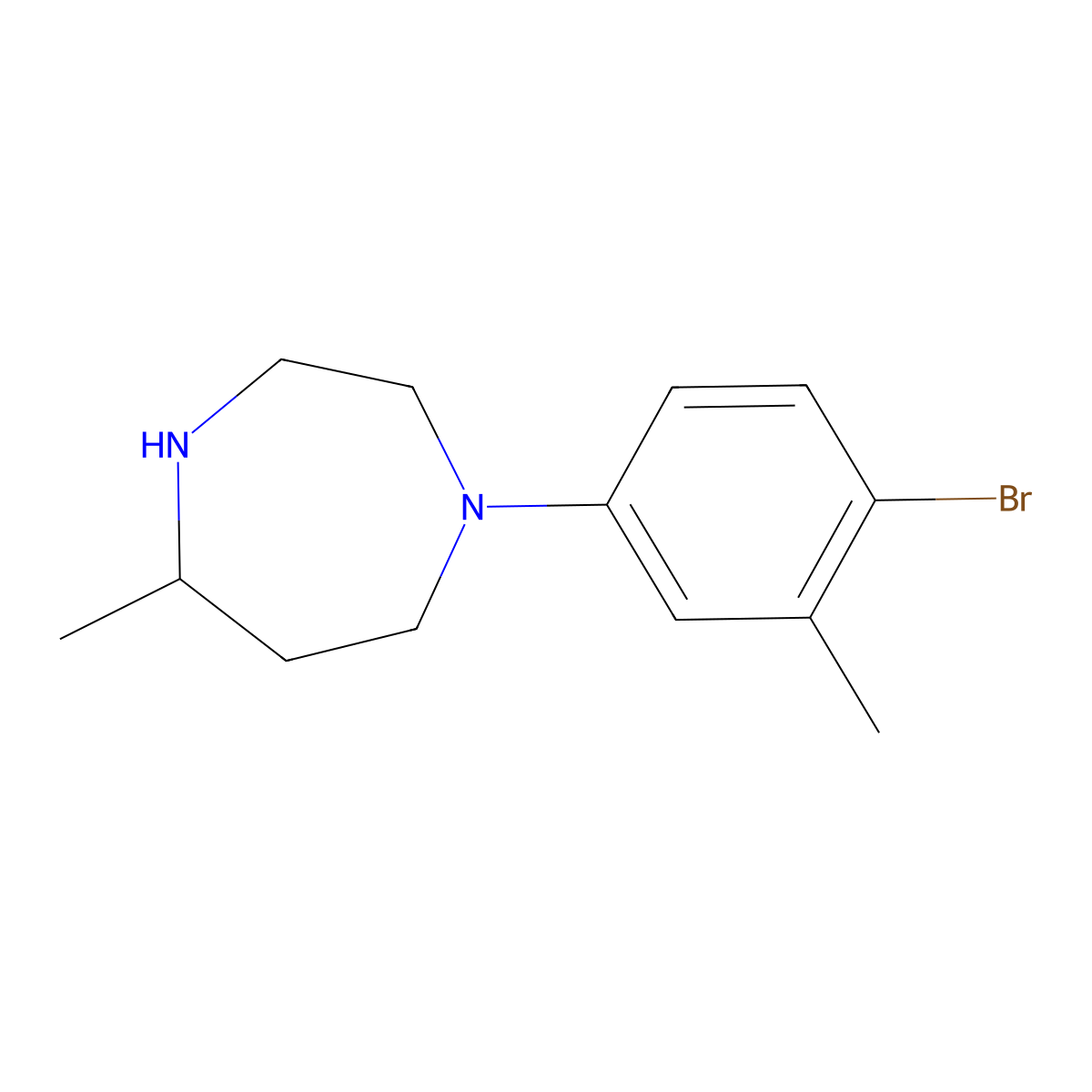1-(4-Bromo-3-methylphenyl)-5-methyl-1,4-diazepane molecular structure, CAS 1509228-02-7