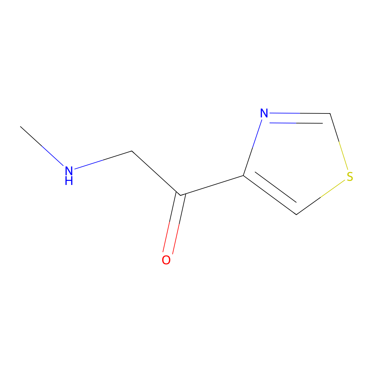 2-(Methylamino)-1-(1,3-thiazol-4-yl)ethan-1-one molecular structure, CAS 1509240-98-5
