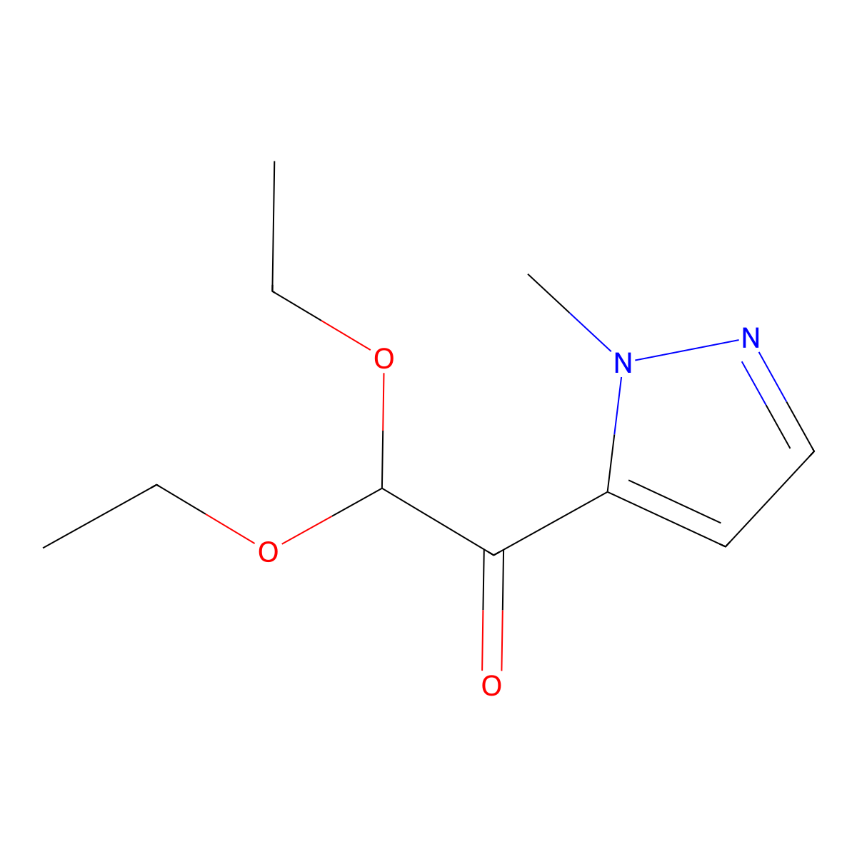 2,2-Diethoxy-1-(1-methyl-1H-pyrazol-5-YL)ethan-1-one molecular structure, CAS 1509248-02-5