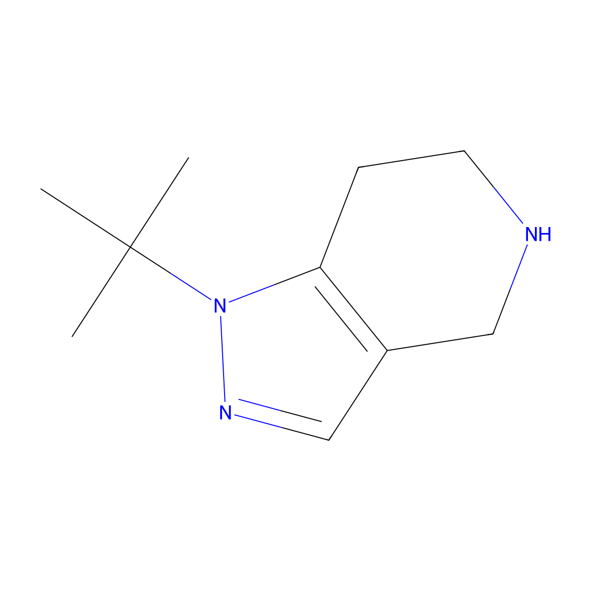1-tert-Butyl-4,5,6,7-tetrahydro-1H-pyrazolo[4,3-c]pyridine molecular structure, CAS 1509274-37-6