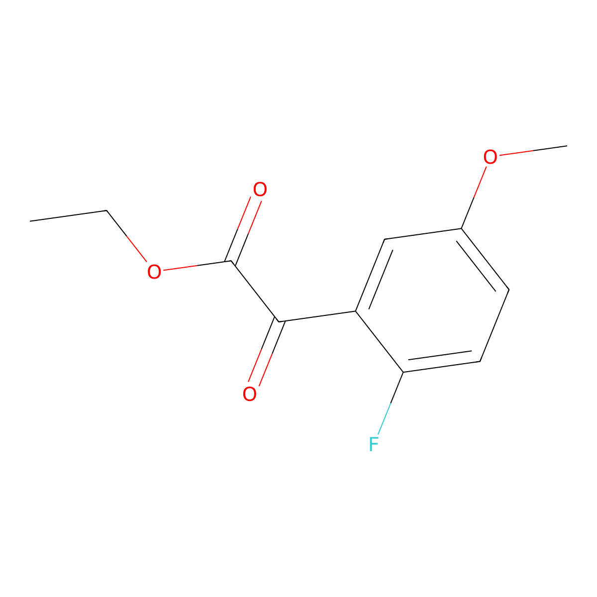 Ethyl 2-(2-fluoro-5-methoxyphenyl)-2-oxoacetate molecular structure, CAS 1509274-70-7