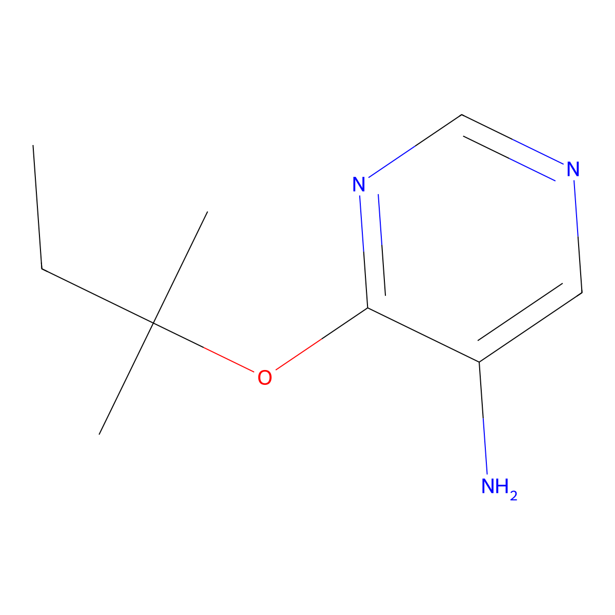 4-[(2-Methylbutan-2-yl)oxy]pyrimidin-5-amine molecular structure, CAS 1509279-36-0