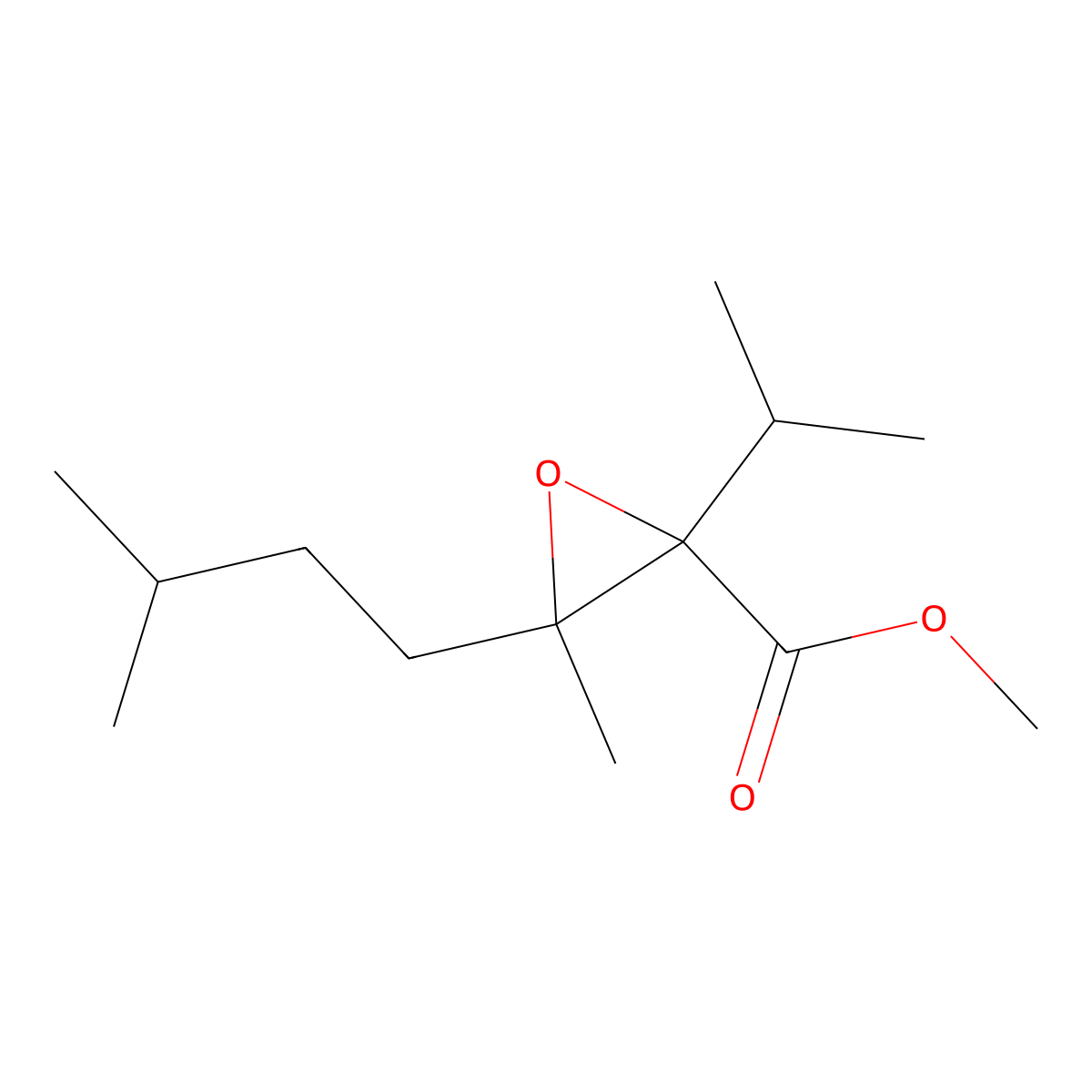 Methyl 3-methyl-3-(3-methylbutyl)-2-(propan-2-yl)oxirane-2-carboxylate molecular structure, CAS 1509281-24-6
