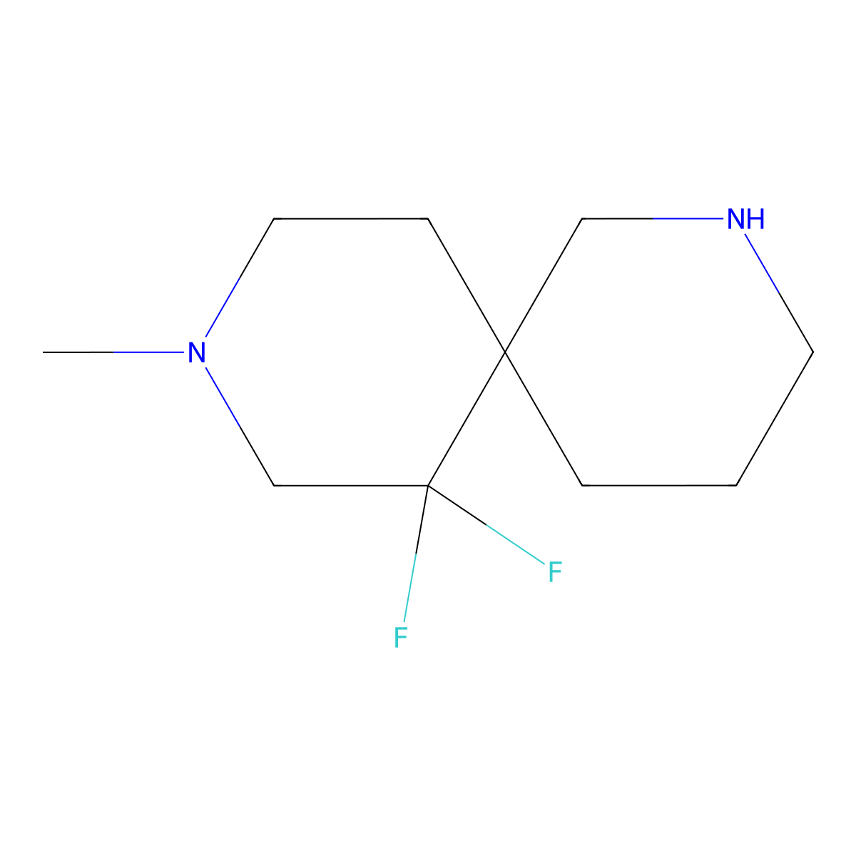 7,7-Difluoro-9-methyl-2,9-diazaspiro[5.5]undecane molecular structure, CAS 1509285-21-5