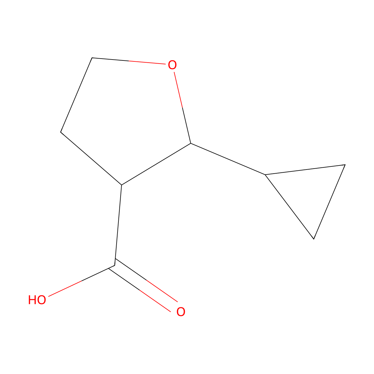 2-Cyclopropyloxolane-3-carboxylic acid molecular structure, CAS 1509293-40-6