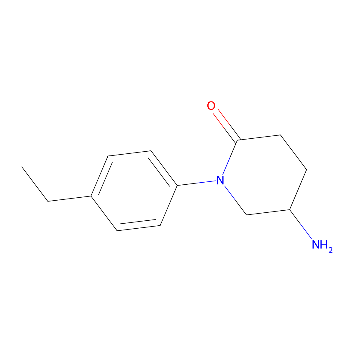 5-Amino-1-(4-ethylphenyl)piperidin-2-one molecular structure, CAS 1509298-38-7