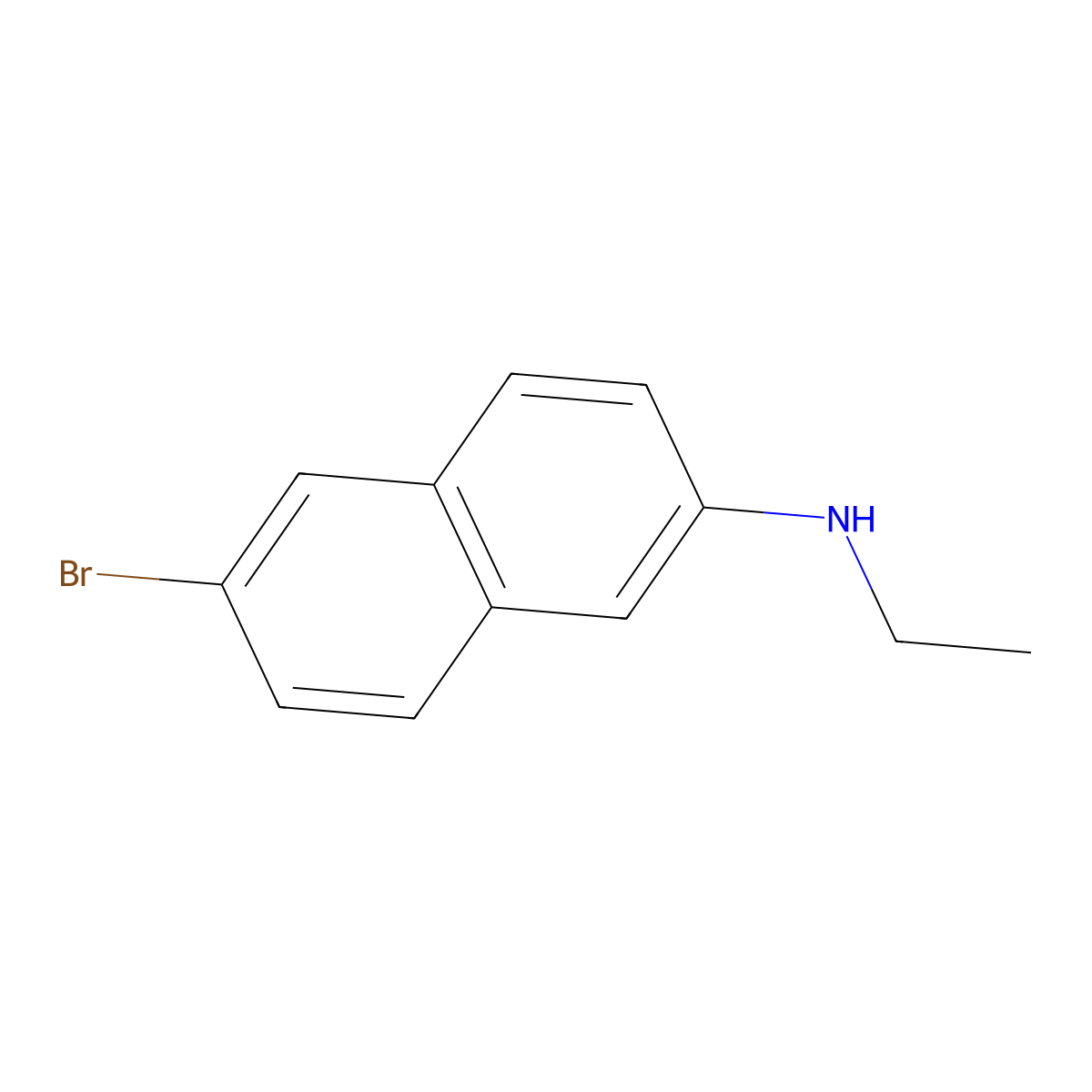 6-bromo-N-ethylnaphthalen-2-amine molecular structure, CAS 1509302-86-6