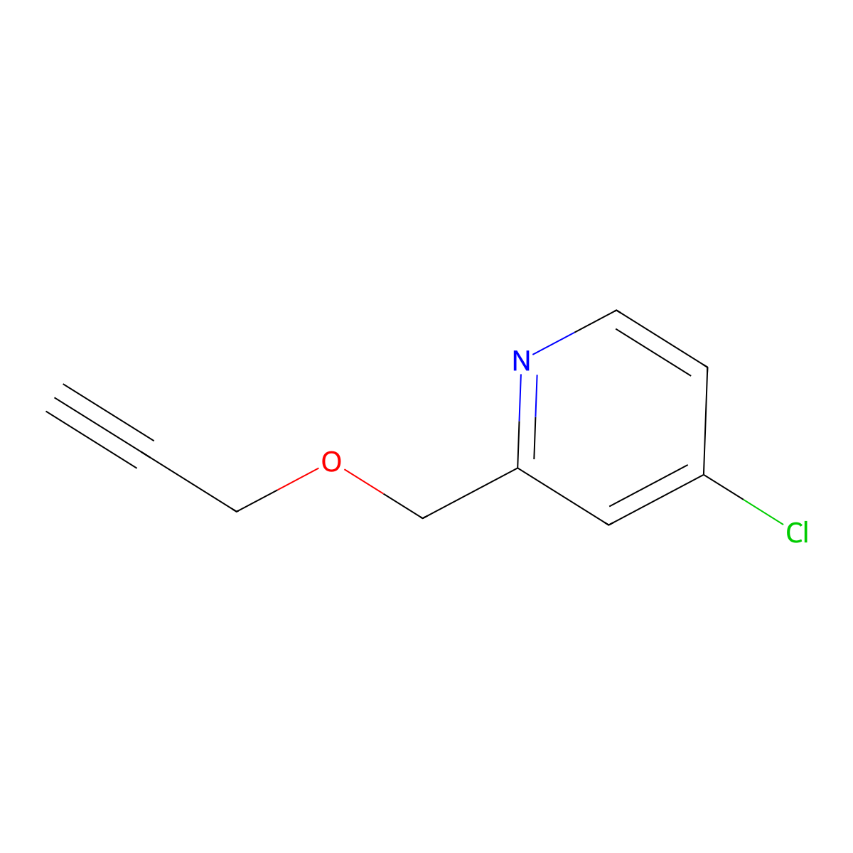 4-Chloro-2-((prop-2-yn-1-yloxy)methyl)pyridine molecular structure, CAS 1509306-96-0