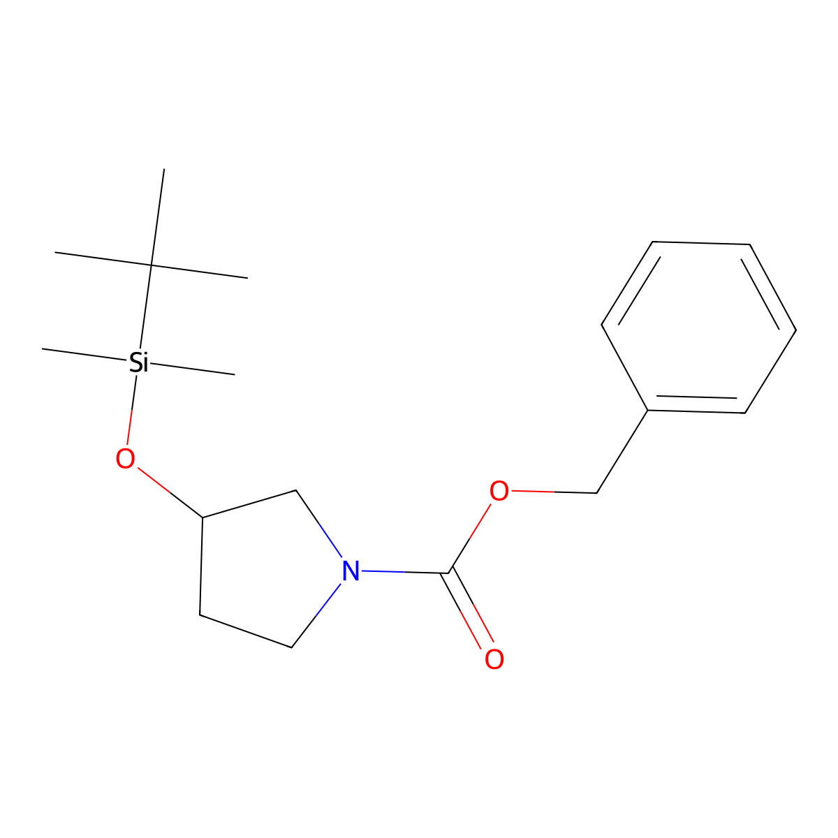 (R)-Benzyl 3-((tert-butyldimethylsilyl)oxy)pyrrolidine-1-carboxylate molecular structure, CAS 150931-62-7