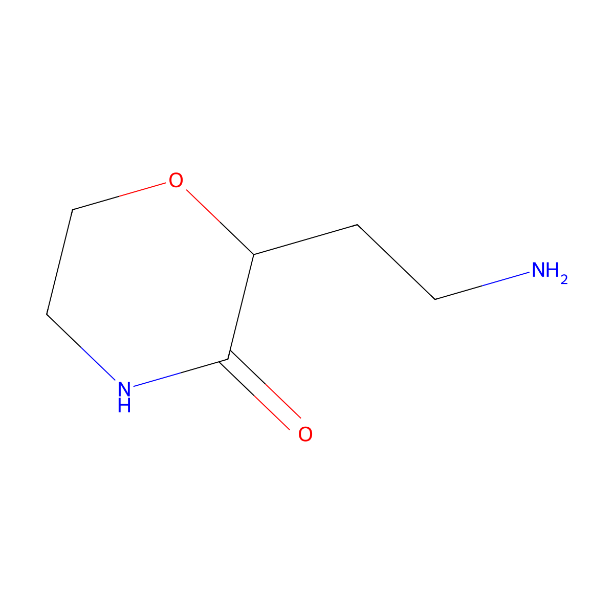 2-(2-Aminoethyl)morpholin-3-one molecular structure, CAS 1509319-96-3