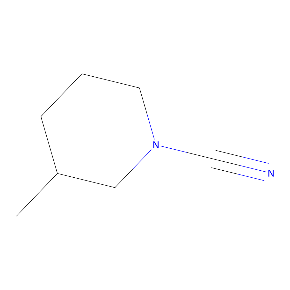 3-Methylpiperidine-1-carbonitrile molecular structure, CAS 150932-26-6