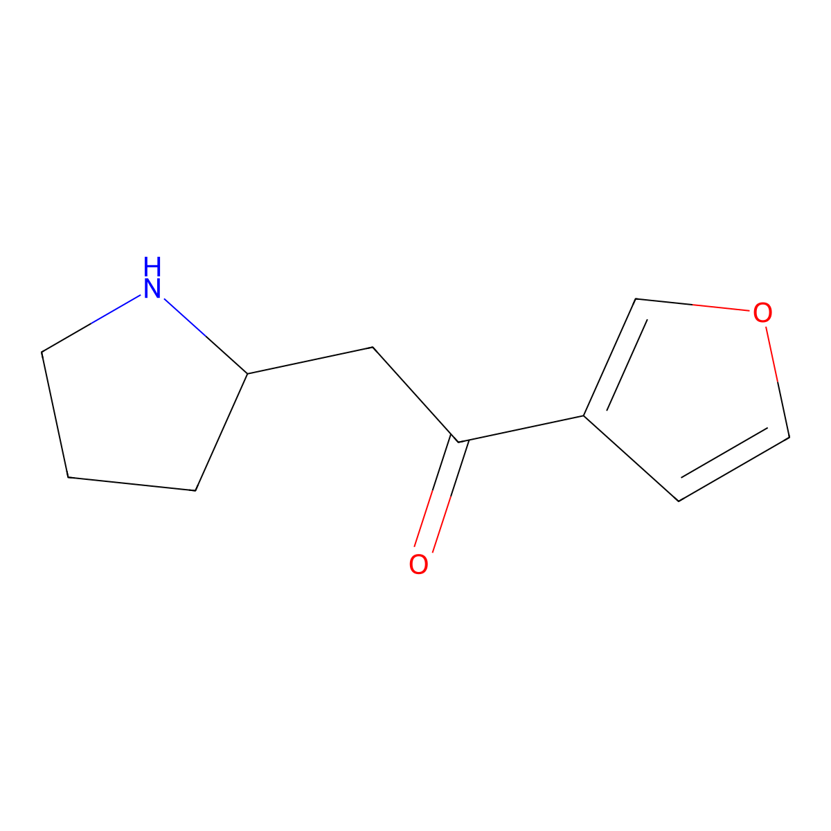1-(Furan-3-yl)-2-(pyrrolidin-2-yl)ethan-1-one molecular structure, CAS 1509331-45-6
