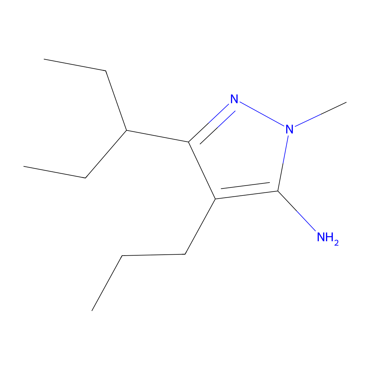 1-Methyl-3-(pentan-3-yl)-4-propyl-1h-pyrazol-5-amine molecular structure, CAS 1509334-97-7
