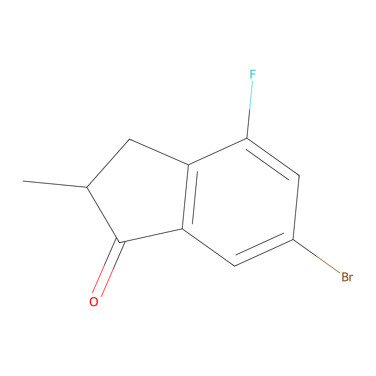 6-bromo-4-fluoro-2-methyl-2,3-dihydro-1H-inden-1-one molecular structure, CAS 1509338-41-3