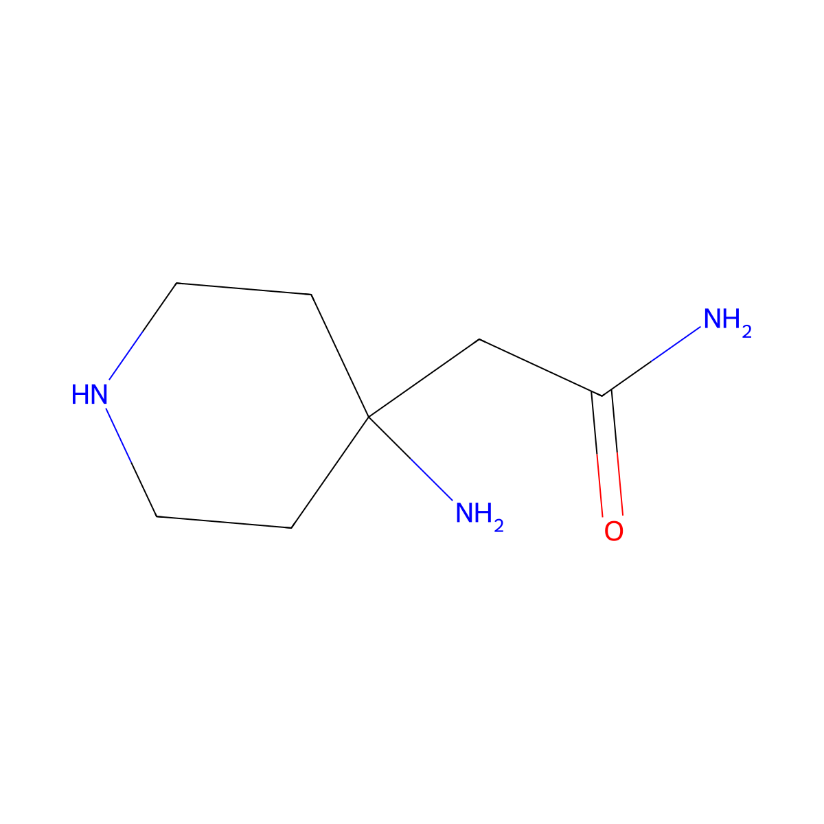 2-(4-Aminopiperidin-4-yl)acetamide molecular structure, CAS 1509347-66-3