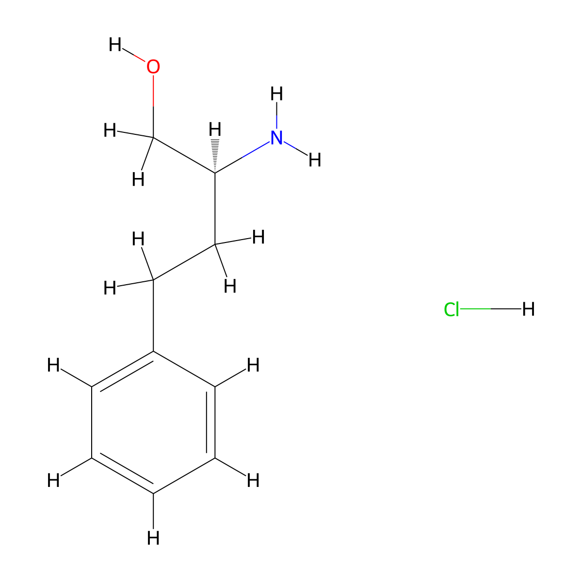 (2S)-2-amino-4-phenylbutan-1-ol hydrochloride molecular structure, CAS 150935-38-9
