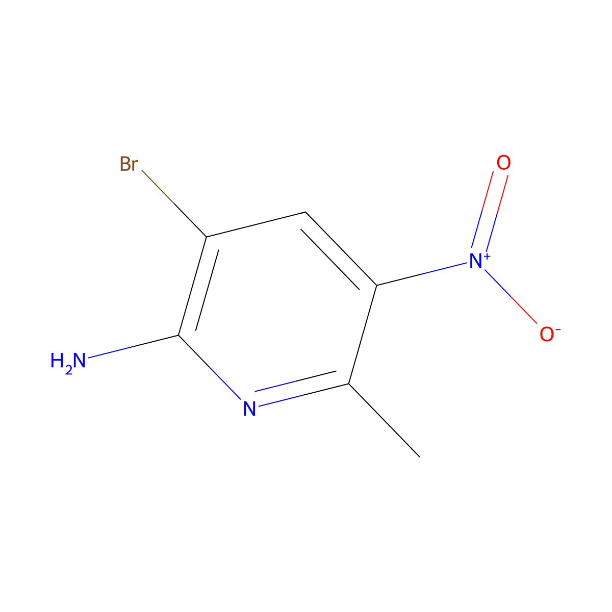 3-Bromo-6-methyl-5-nitropyridin-2-amine molecular structure, CAS 150935-62-9