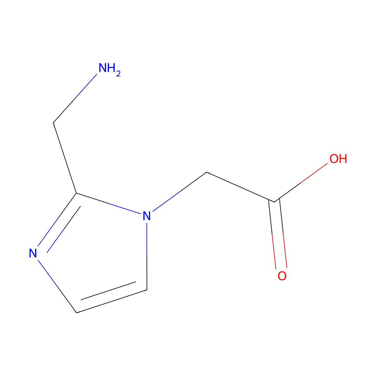 2-[2-(aminomethyl)-1H-imidazol-1-yl]acetic acid molecular structure, CAS 1509351-09-0