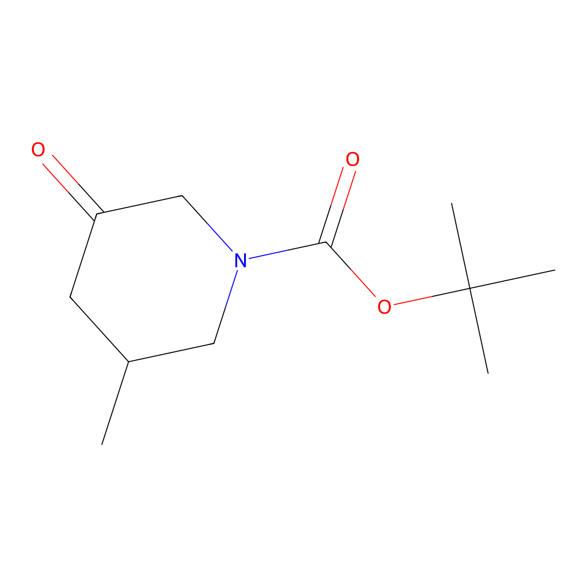 Tert-butyl 3-methyl-5-oxopiperidine-1-carboxylate molecular structure, CAS 1509382-47-1