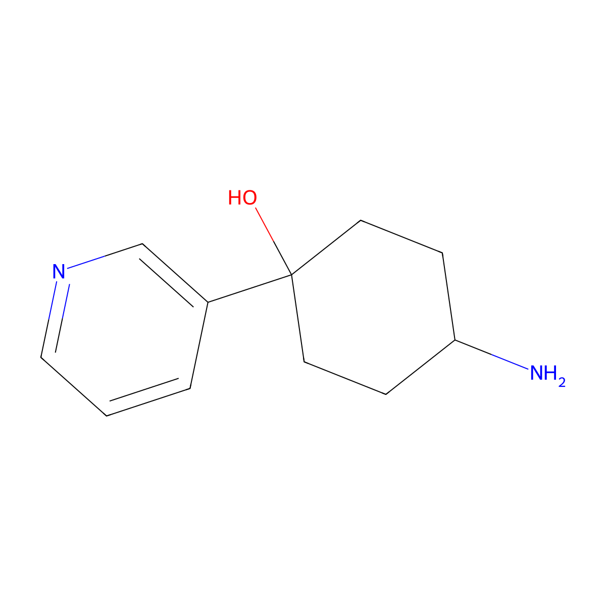 4-Amino-1-(pyridin-3-yl)cyclohexan-1-ol molecular structure, CAS 1509382-54-0