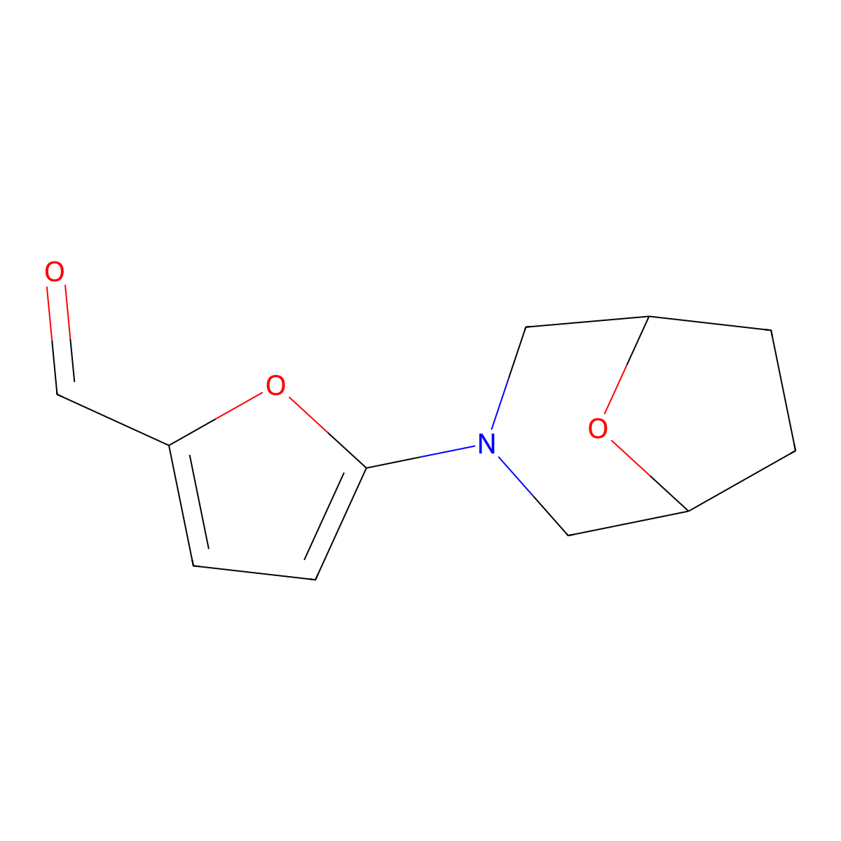 5-{8-Oxa-3-azabicyclo[3.2.1]octan-3-yl}furan-2-carbaldehyde molecular structure, CAS 1509389-80-3