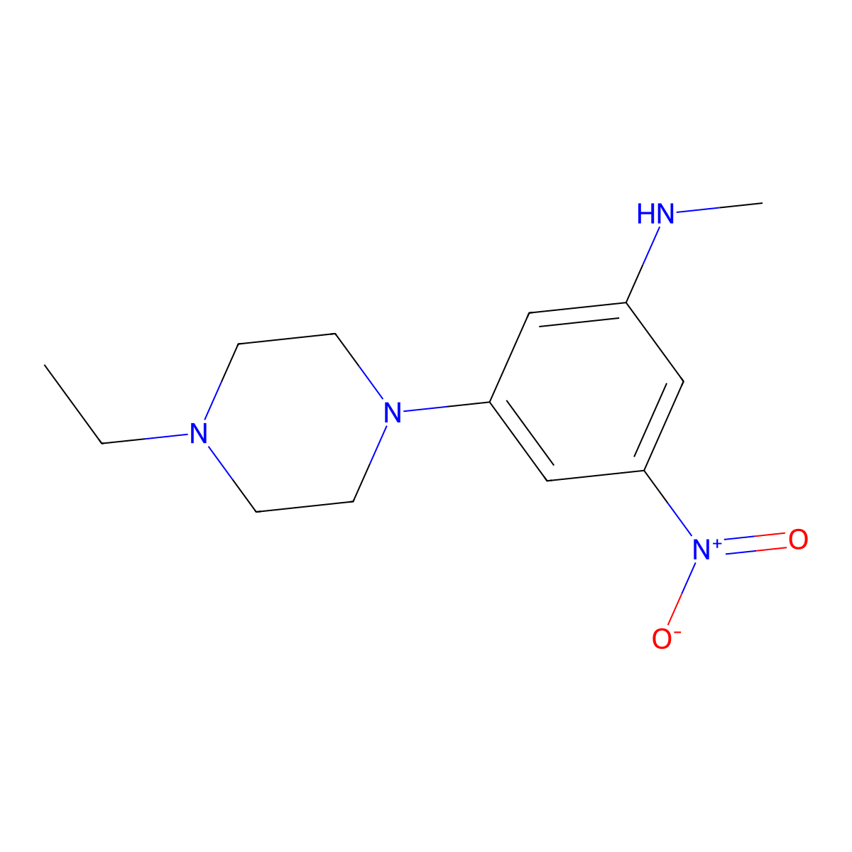 3-(4-ethylpiperazin-1-yl)-N-methyl-5-nitroaniline molecular structure, CAS 1509397-22-1